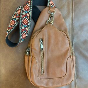 Tan Leather Sling Bag
